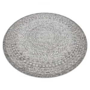 Dokud Zásoby Vydrží Koberec SIZAL LOFT 21207 Rozeta kruh BOHO sloní kost / stříbrný / taupe