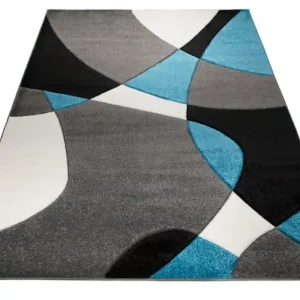 Koberec Sumatra 9563B Modern Abstract šedý, černý, modrý Nejprodávanější