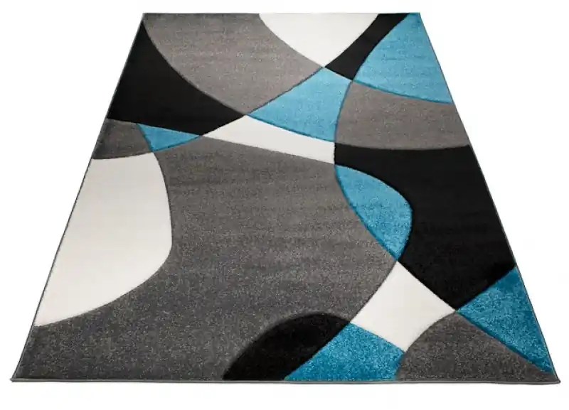Koberec Sumatra 9563B Modern Abstract šedý, černý, modrý Nejprodávanější
