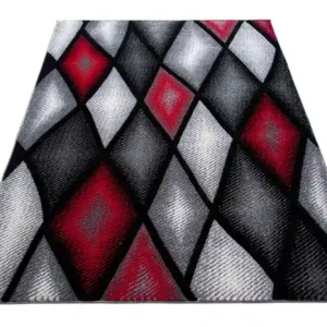 Koberec Sumatra J373B Diamond černý, šedý, červený Cenový Hit