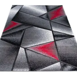 Koberec Sumatra J374C Shapes šedý, červený Nová Kolekce