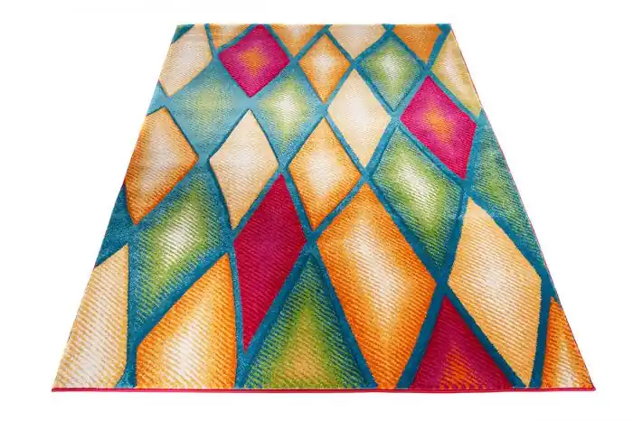 Pouze Dnes Koberec Sumatra J373B Diamond zelený, oranžový, růžový