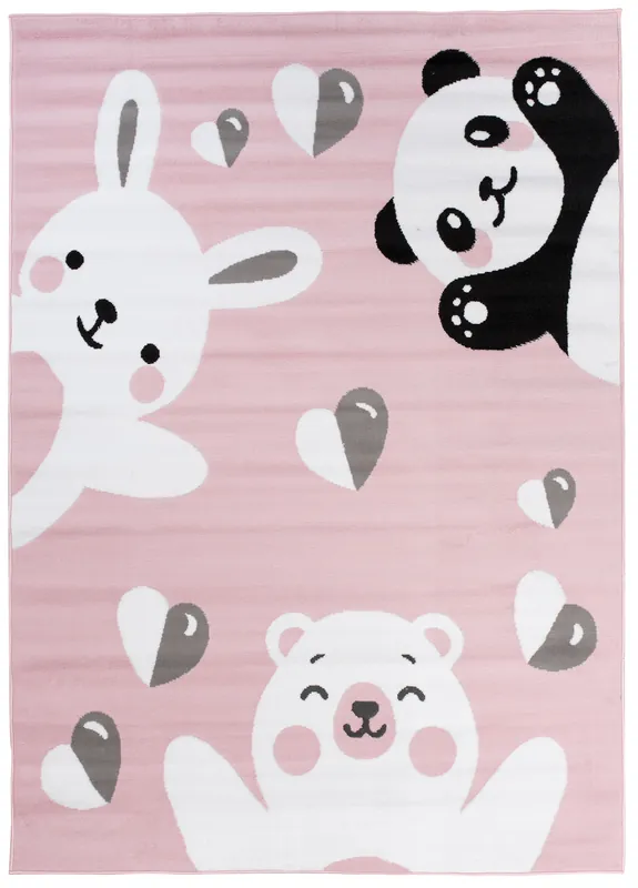 Dětský koberec PINKY DE78A Bear Panda Rabbit růžový Cenově Výhodný