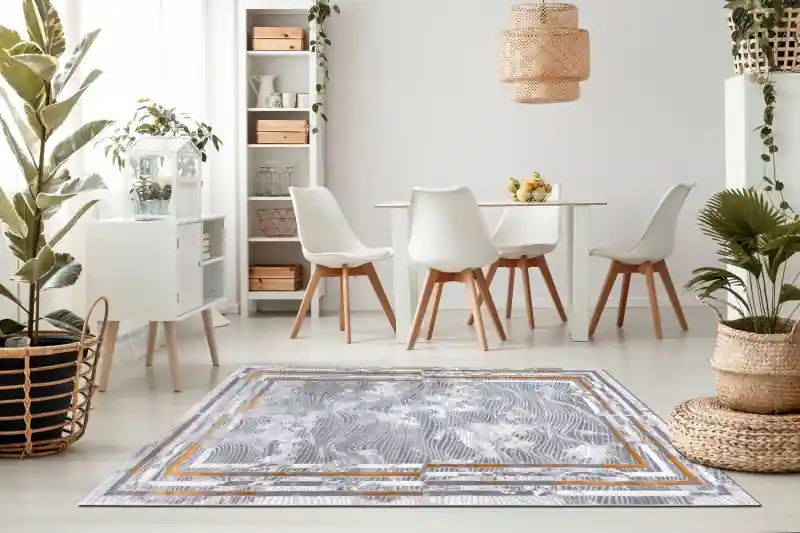 Nízká Cena Koberec OPERA 0W9788 C90 45 Ramka Fale sloní kost / měděný