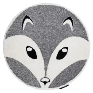 Levný Koberec JOY Fox kruh šedý / krém