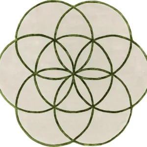 Koberec Lotus zelený kruh Originální