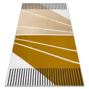 Koberec SPRINGS 909 Geometrický - strukturální žlutý / béžový Must-Have