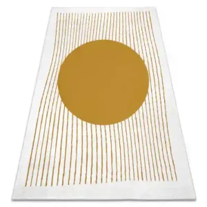 Koberec SPRINGS 904 Geometrický - strukturální žlutý / sloní kost Akční Nabídka