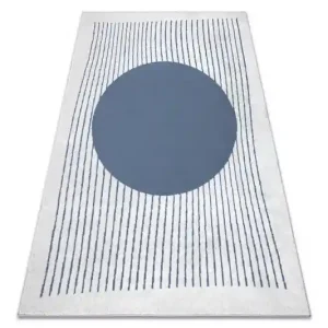 Koberec SPRINGS 904 Geometrický - strukturální modrý / sloní kost Sezónní Sleva