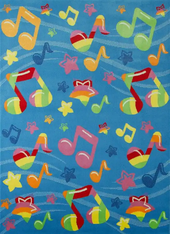 Novinka Dětský koberec Kids 8194-1-44966 - Hudební noty, modrý
