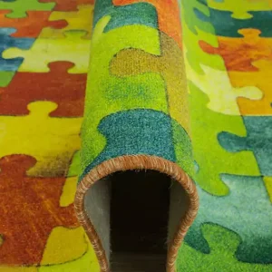 Dětský metrážový koberec Puzzle vícebarebný Speciální Cena