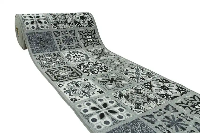 Protiskluzový běhoun Patchwork - šedý Speciální Cena