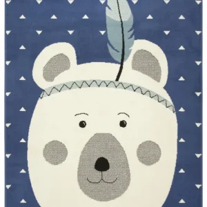 Dětský koberec Luna Kids 534222/94955 - Medvídek indián, modrý Nejprodávanější