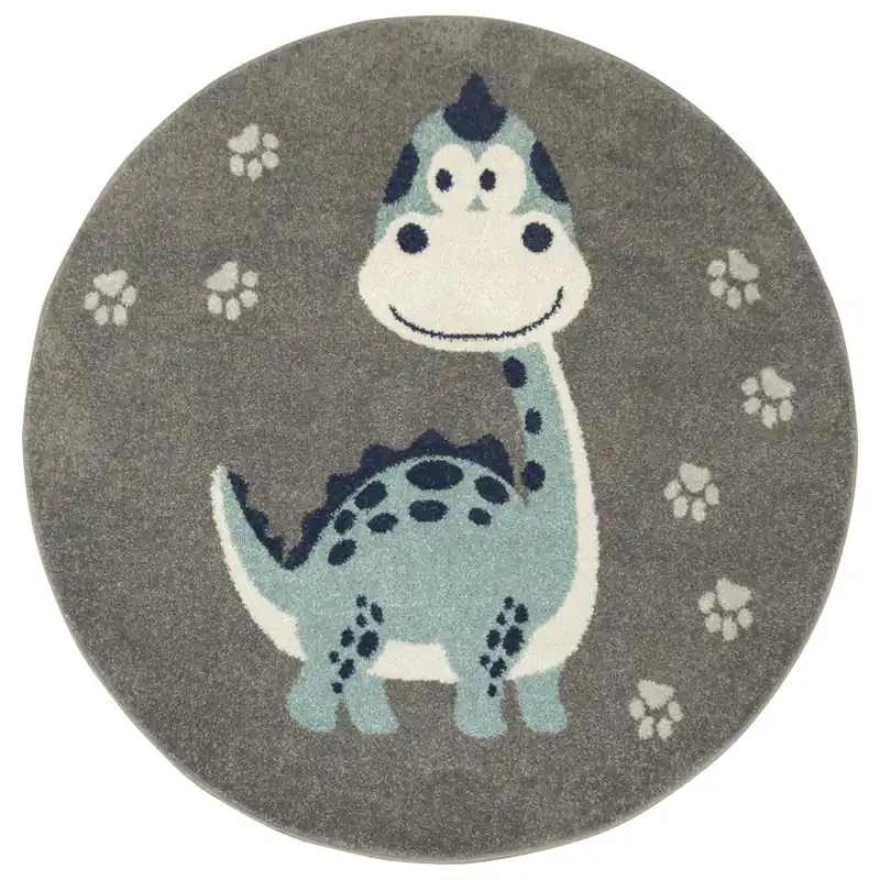 Tovární Cena Dětský koberec EMILY KIDS 5860B Dinosaurus, tyrkysový / hnědý