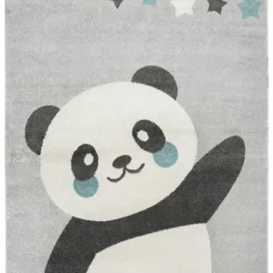 Dětský koberec Emily Kids 5864A Panda šedý / tyrkysový Akční Nabídka