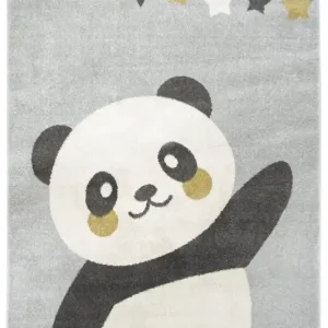 Ověřený Dětský koberec Emily 5864A Panda šedý / žlutý