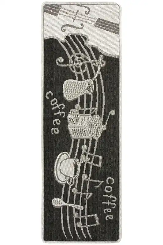 Značkový Protiskluzový kuchyňský koberec/ běhoun Flex 951/80 Káva grafitový