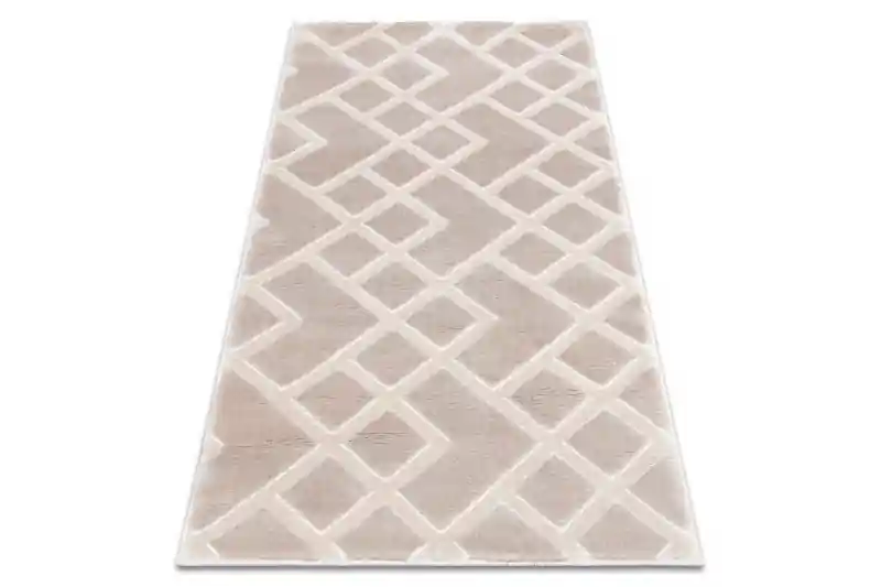 Koberec AKRYL VALS 3232 Geometricky 3D, béžový Tovární Cena