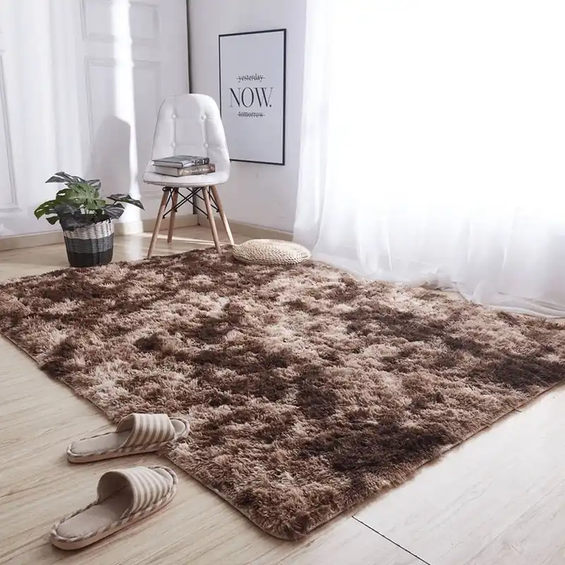 Nejprodávanější Protiskluzový koberec SHAGGY ombré, hnědý