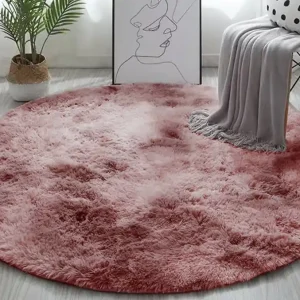 Protiskluzový koberec SHAGGY ombré, fialový kruh Akční Cena