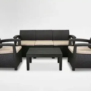 Set zahradního nábytku ZENORA antracitový / béžový Levný