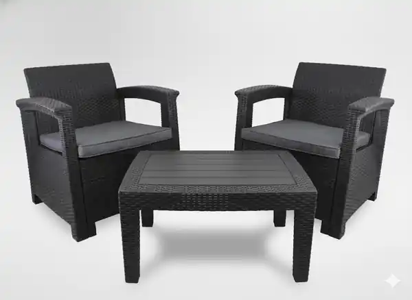 Set zahradního nábytku SENARO antracitový ZUM0852 Jen Po Omezenou Doba