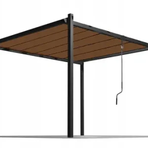 Zahradní pergola TURAN šedá / hnědá TUN4016 - 300x300x220 cm Nejlepší Volba