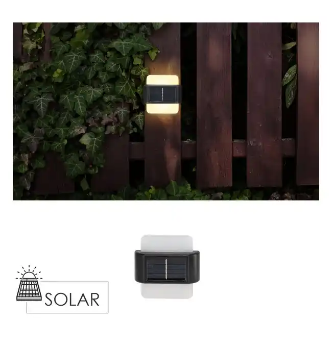 Vysoce Kvalitní Set dvou solárních LED nástěnných světel MELQUA SOL3736 (2 ks)