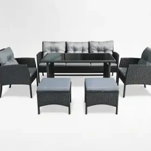 Aktuální Set zahradního nábytku SERENITA černý / šedý ABI7541