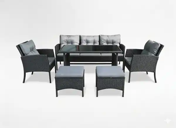 Aktuální Set zahradního nábytku SERENITA černý / šedý ABI7541