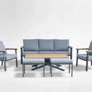 Finální Výprodej Set zahradního nábytku RIVIERA antracitový / šedý TEK0428