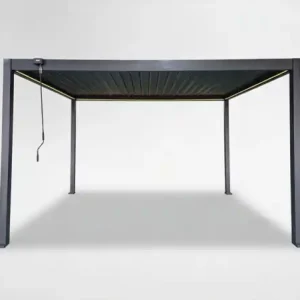 Značkový Zahradní pergola LEDO s LED osvětlením šedá GOL0562 - 300x400x250 cm