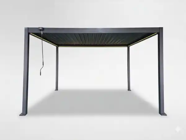 Značkový Zahradní pergola LEDO s LED osvětlením šedá GOL0562 - 300x400x250 cm