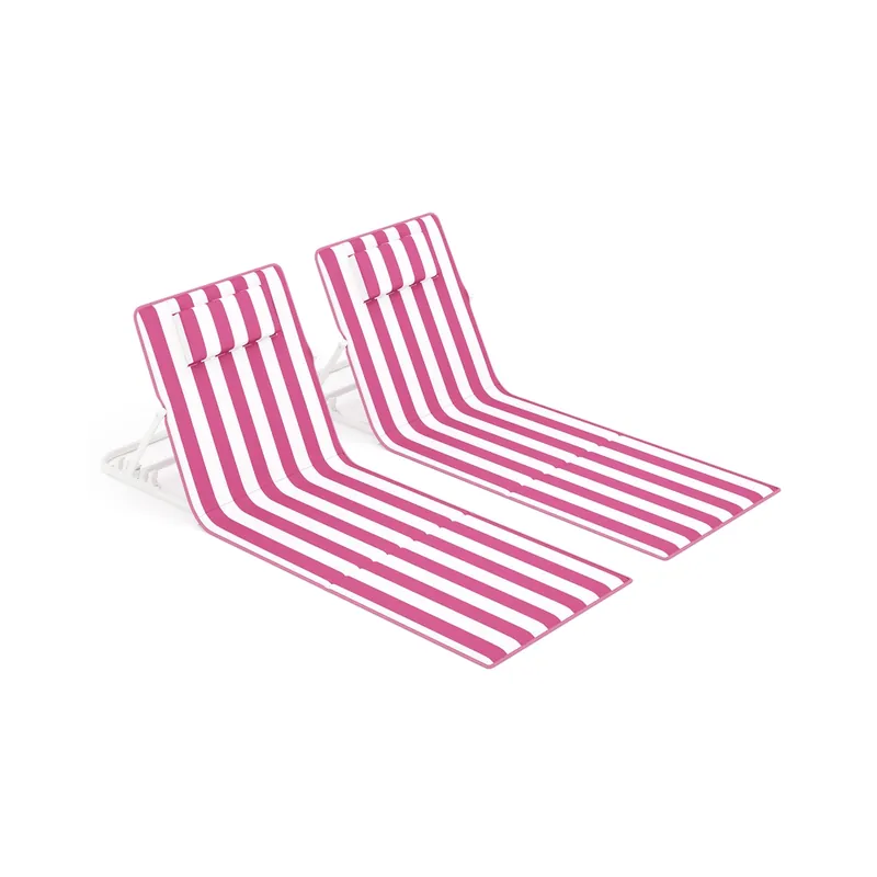 Skládací lehátko růžové / bílé GCB251SZ02 (2 ks) Víkendová Akce