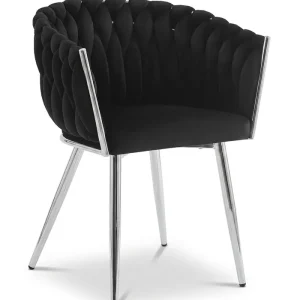 Jídelní židle ORION sametová, černá / stříbrná Must-Have