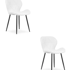 Set dvou jídelních židlí MANGO bílé / černé nohy (2 ks) Vrácení Zdarma