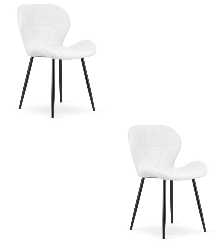 Set dvou jídelních židlí MANGO bílé / černé nohy (2 ks) Vrácení Zdarma