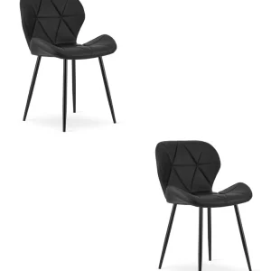 Autentický Set dvou jídelních židlí MANGO černé / černé nohy (2 ks)