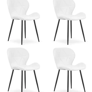 Set čtyř jídelních židlí MANGO bílé / černé nohy (4 ks) Bezpečná Platba