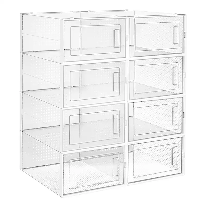 Úložné boxy na boty bílé ABO-E1008 WT (8 ks) Výprodej