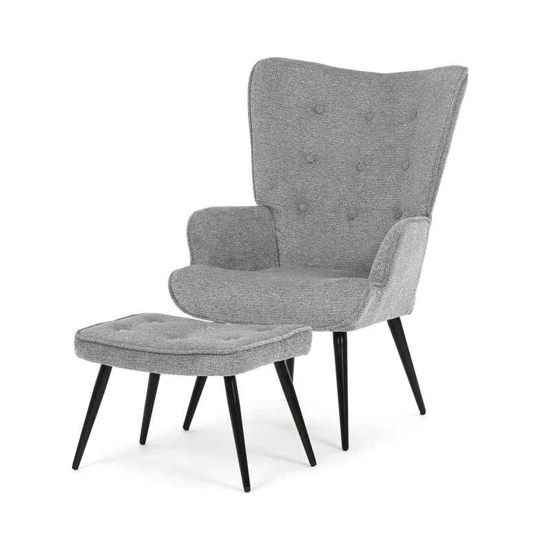Oblíbený Křeslo šedé s podnožkou AK-303 GREY2