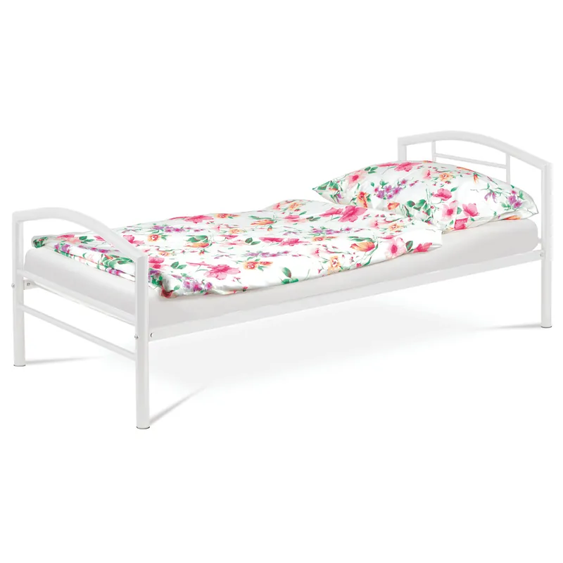 Kovová postel 90 cm bílá BED-1900 WT Nízká Cena