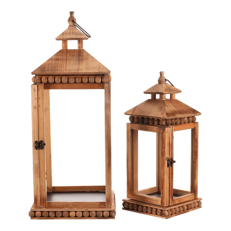 Set dvou dřevěných luceren hnědý DA211 BR (2 ks) Expresní Doručení
