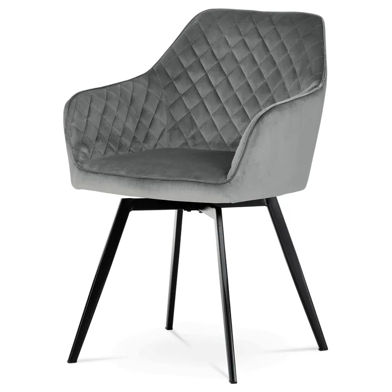 Nízká Cena Jídelní židle sametová, šedá DCH-425 GREY4