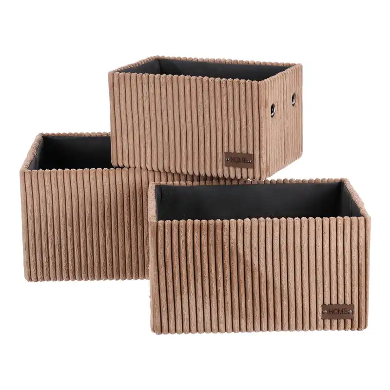 Vysoce Kvalitní Set tří úložných košů hnědý DT3016 BRN (3 ks)