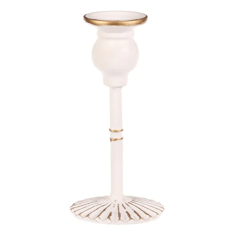 Kovový svícen 17 cm bílý FUP541 Aktuální