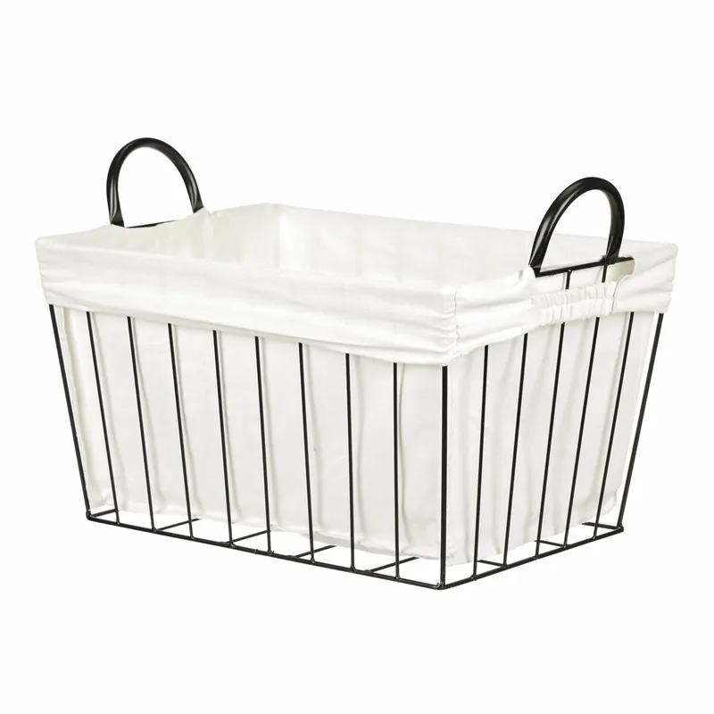 Koupit Online Kovový úložný košík černý / bílý OV4130-V
