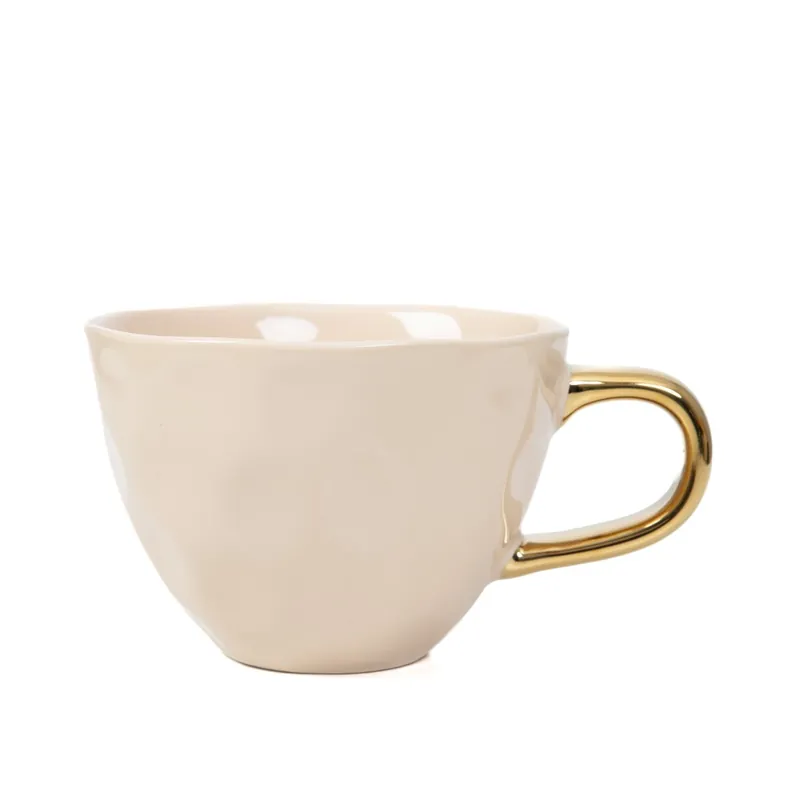 Šálek MALBI béžový se zlatým ouškem 887012 350 ml Super Cena
