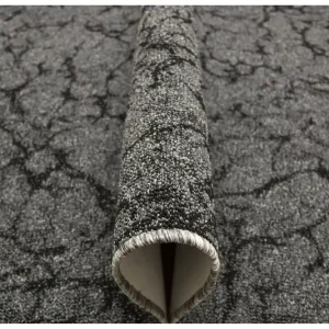 Metrážový koberec Marble 75 mramor, tmavě šedý / černý Finální Výprodej