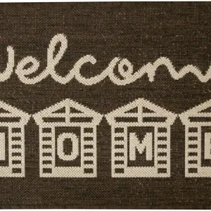 Časově Omezené Rohožka FLEX 19147/91 Welcome, domečky, hnědá / béžová